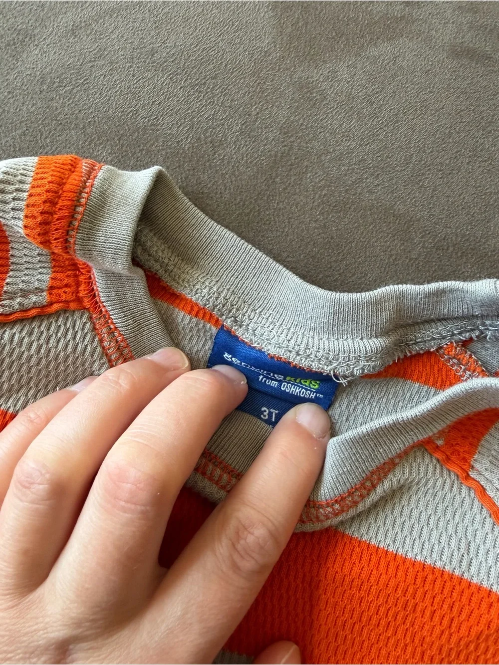 OshKosh B'gosh Orange and Cream Striped Kids Long-Sleeve Top